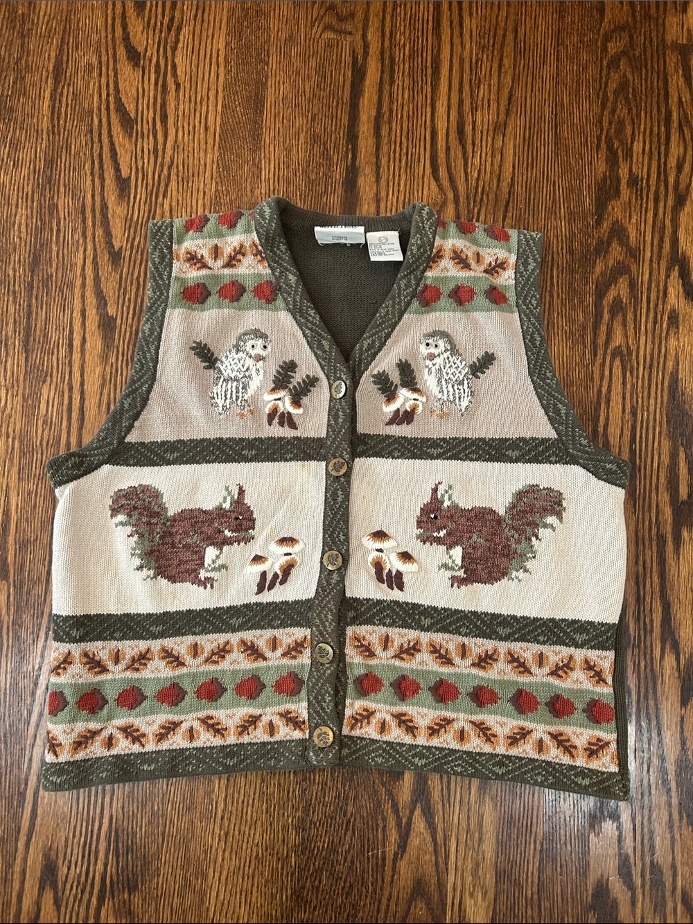 Vintage 90s Knit Squirrel Sweater Vest